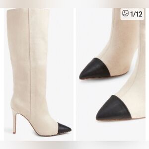 Express Cream and Black Heeled Boots